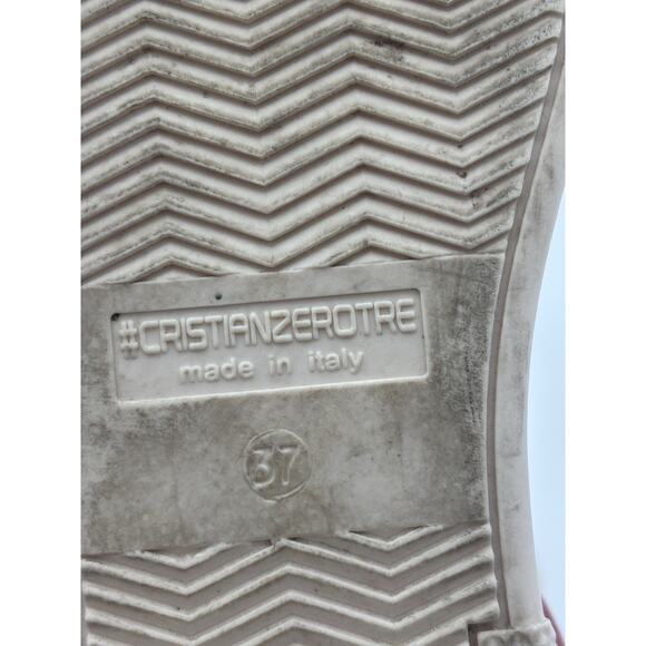 Christian Zerotre CALIPSO 300 Fuxia Leather Red High Top Sneakers Size 37 Italy - Picture 10 of 13